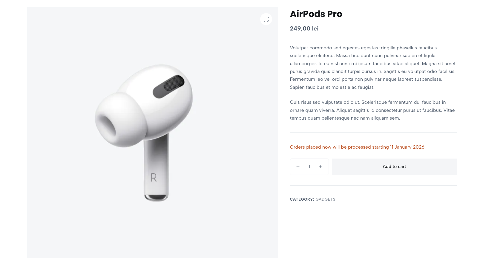 Example of the notice displayed in WooCommerce emails.