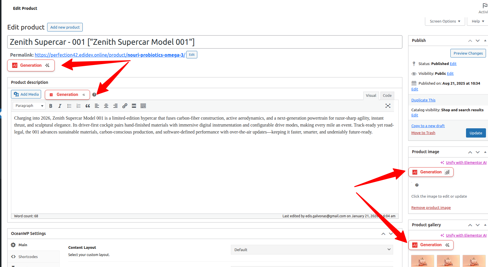 AI Assistant on WooCommerce Products List