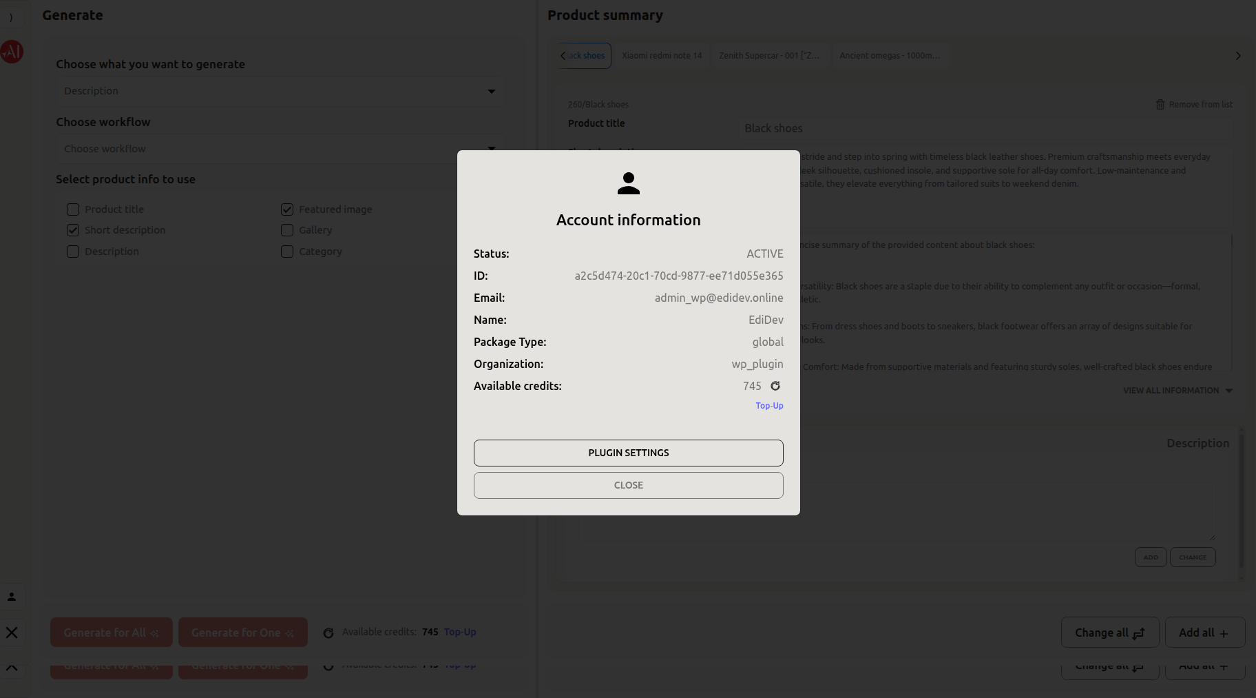 Configuration for Text Generation Example