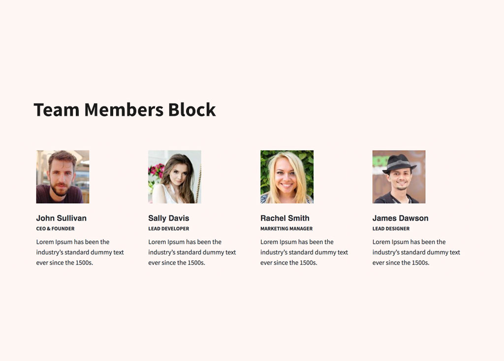Team Members Gutenberg Block