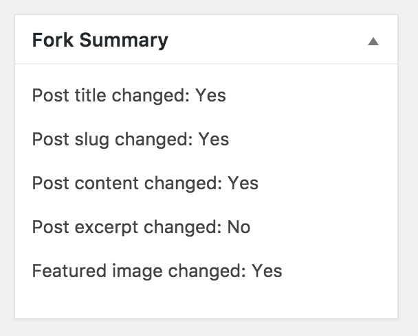 Briefly see what was changed in the forked post