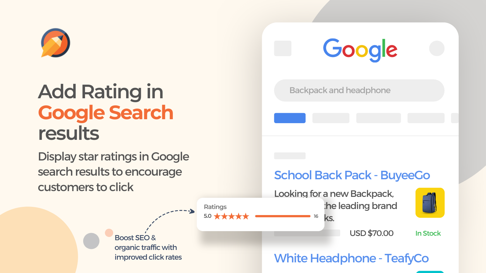 Add rating in Google search results