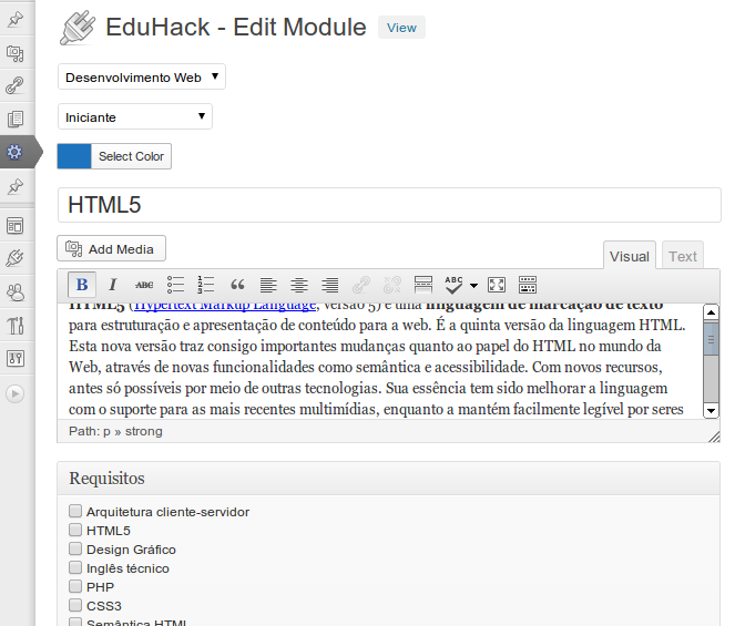 Editing a module