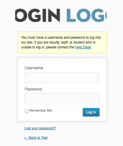Example login warning message upon access to wp-login.php