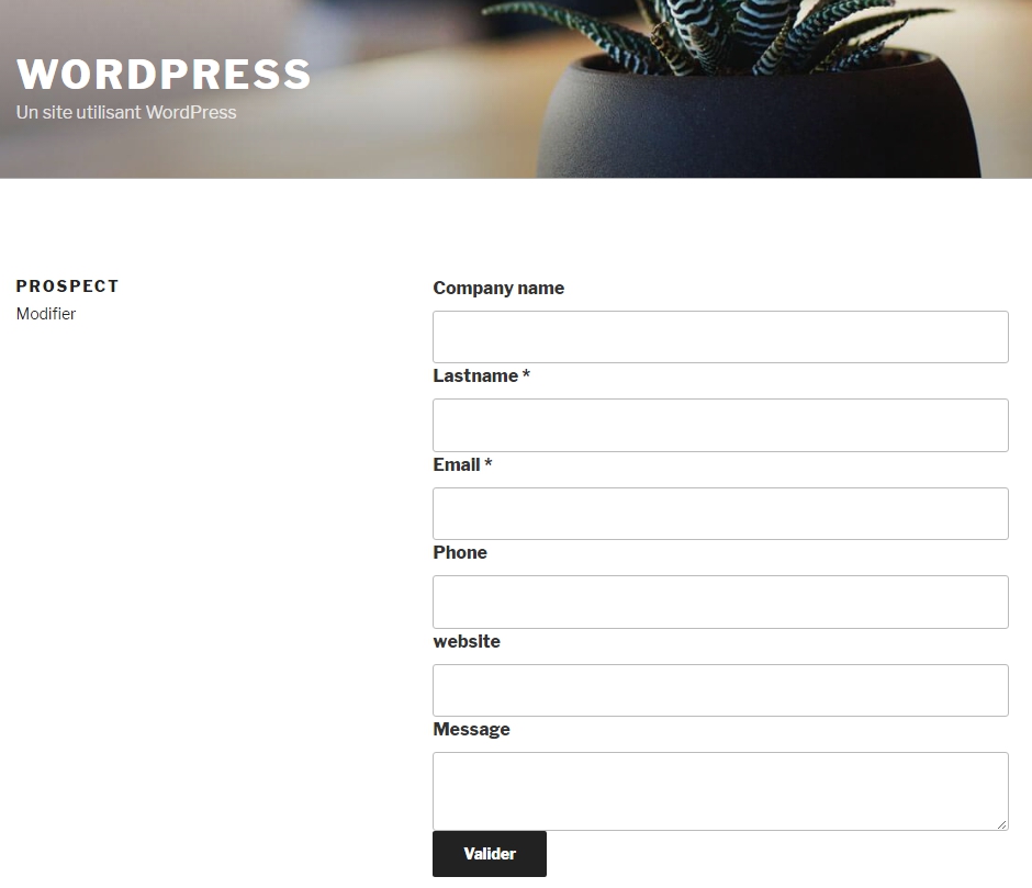 Front-office : contact form