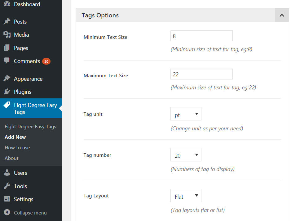 Tags Option 1