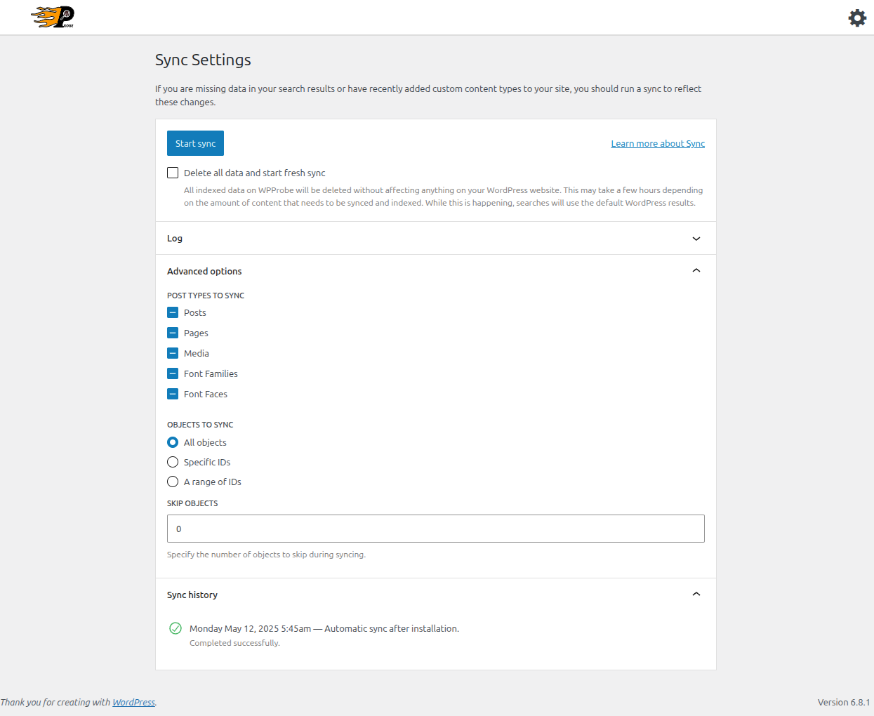 Sync Page