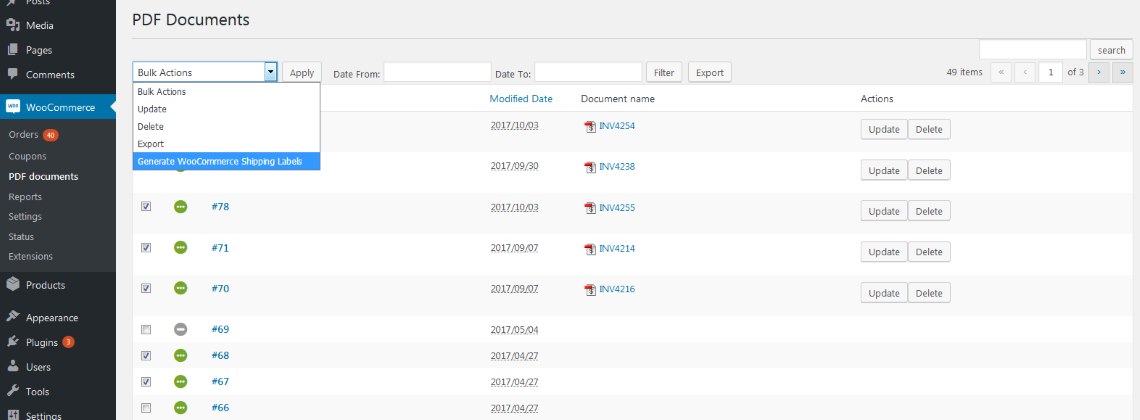 Bulk PDF documents generation example