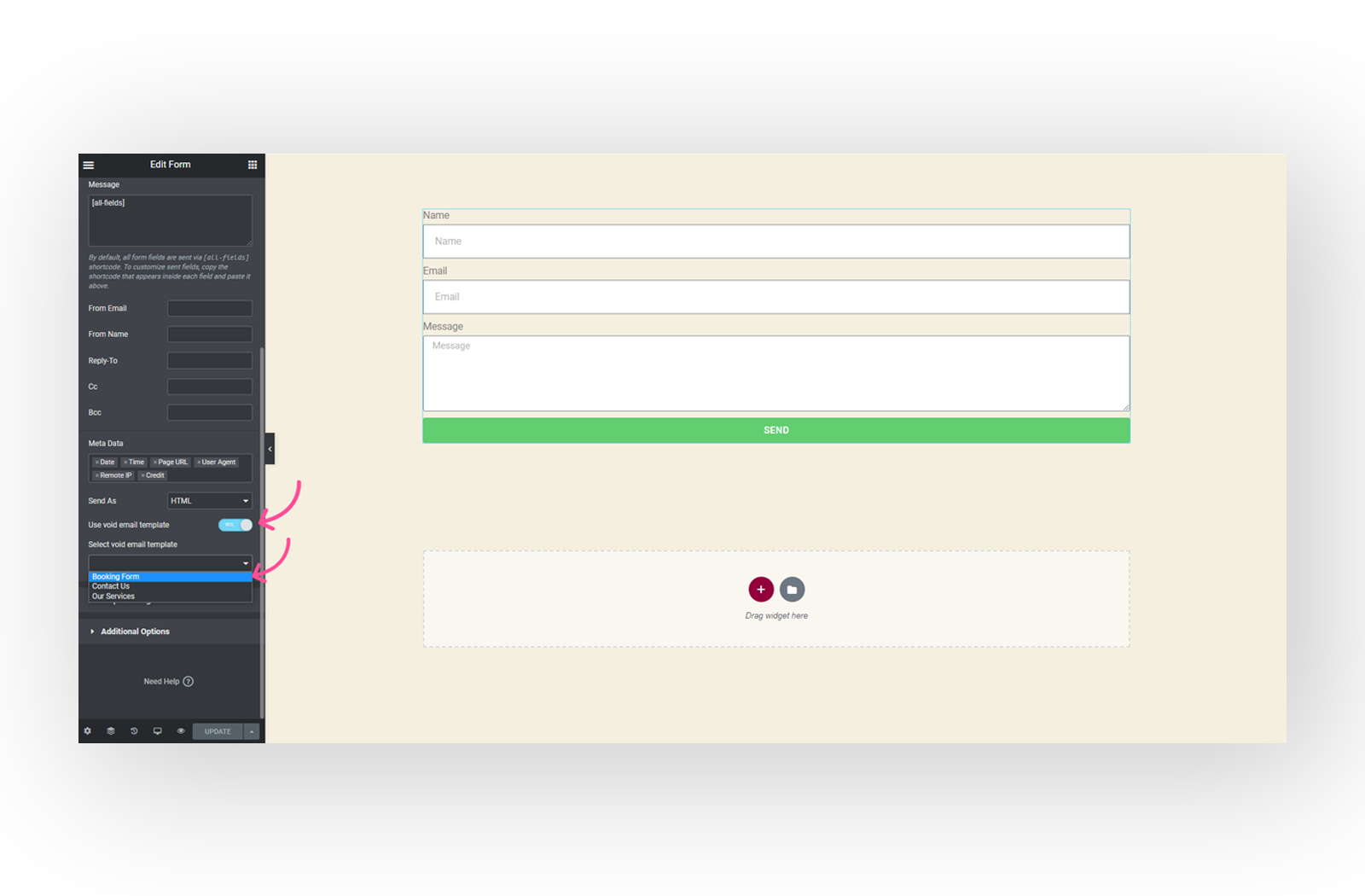 In your Elementor pro form, select Elemailer template