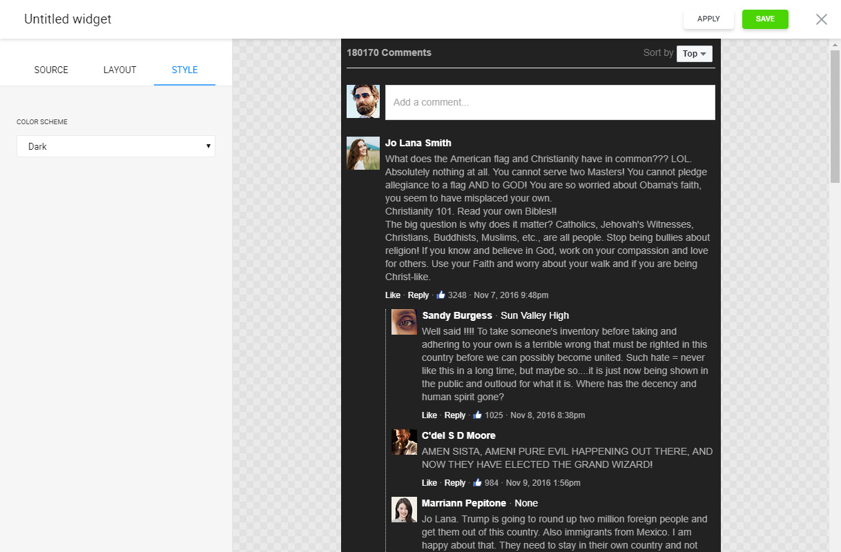Choose one of the two predefined color schemes to style the plugin in your website’s colors.