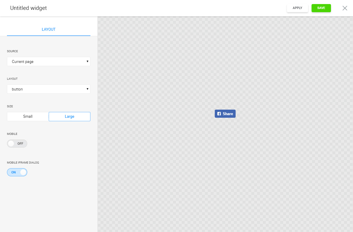 Check the plugin’s appearance with a large Button layout.