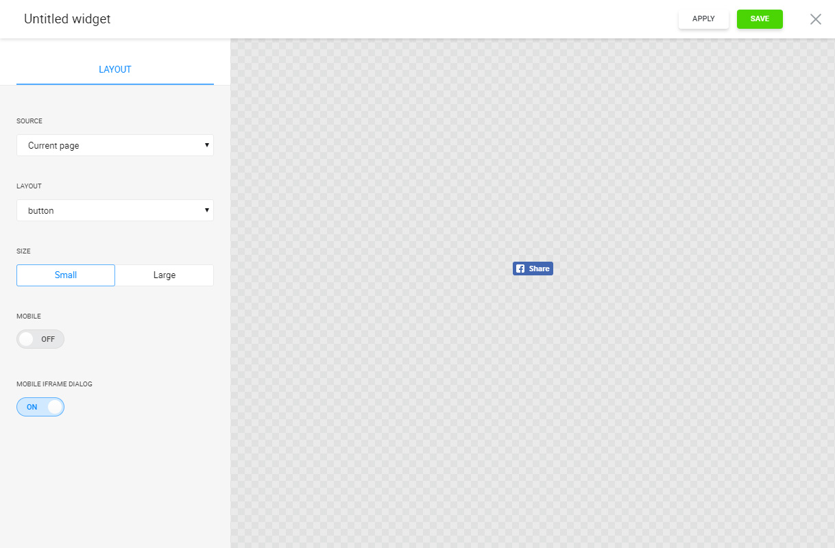 Check the plugin’s appearance with a small Button layout.