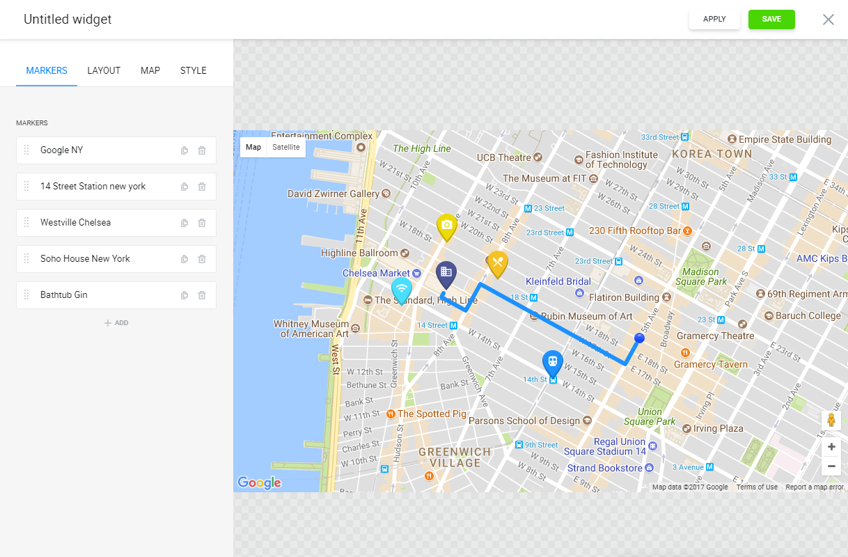 Set the directions to a location in just one click right on your website.