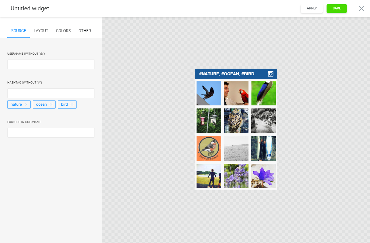 Use any hashtag as a source to promote a specific hashtag and share the beautiful images