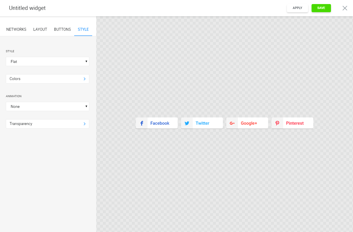 Style your buttons - choose predefined look, colors, animations and transparency