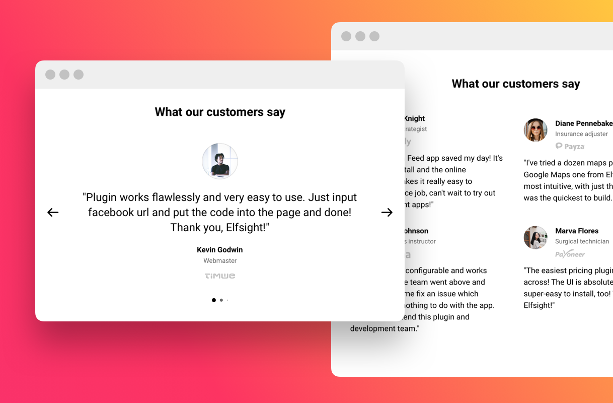 Slider and Grid layouts for wide range of use-cases