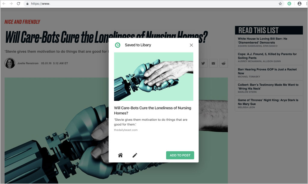 Add content from anywhere on the web - articles, videos, PDFs, products, etc.