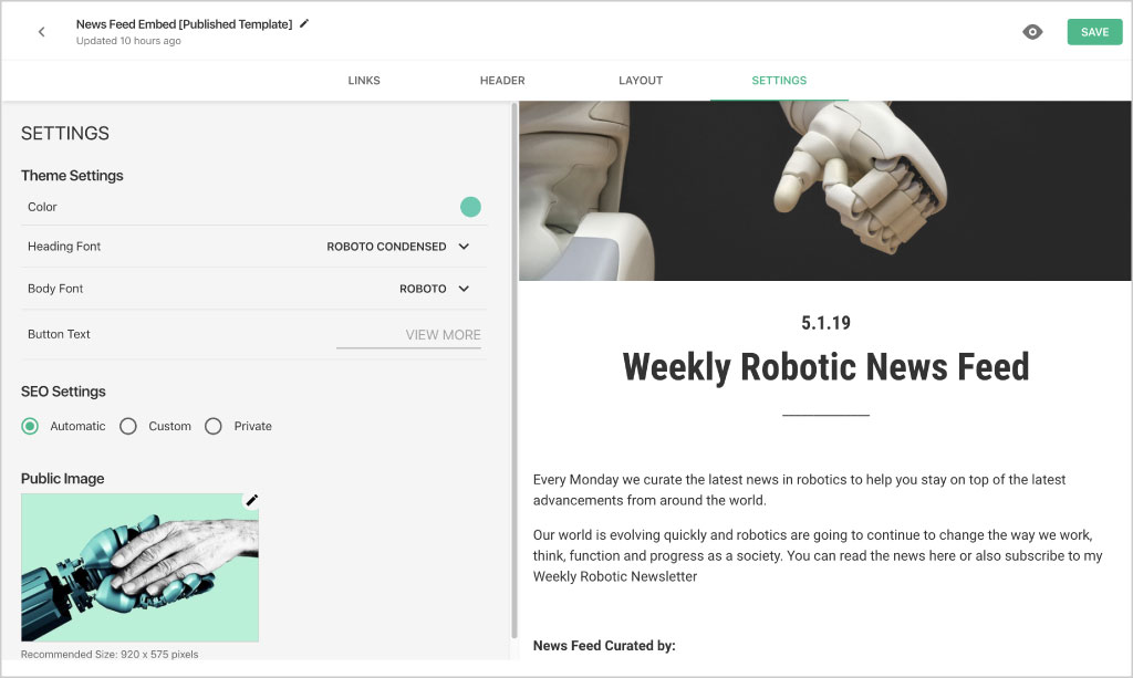 Choose from various font styles and color options to match your website.