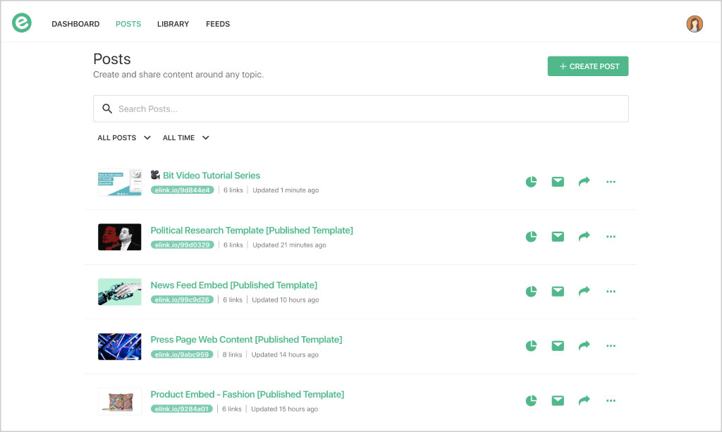 Manage and edit all your posts in one place.