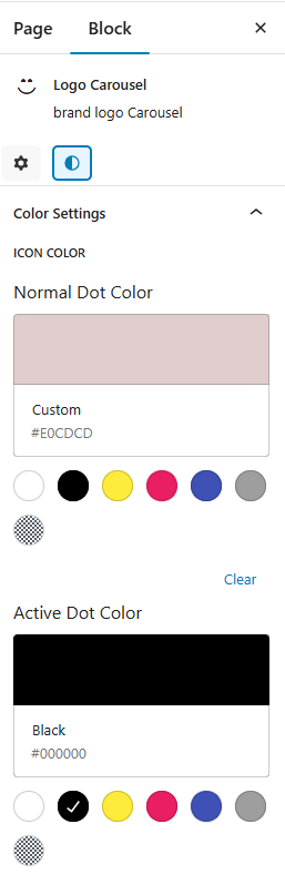 Block logo slider color settings 1