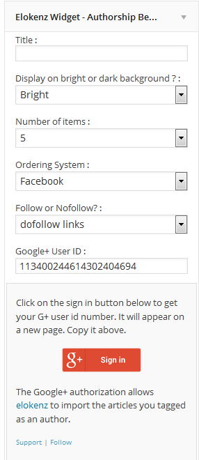 This is the widget settings in Wordpress administration.