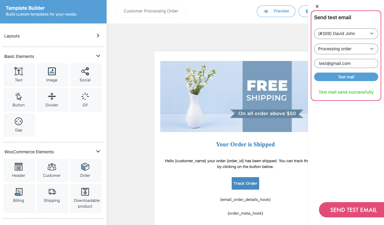 Add WooCommerce Elements to Email Templates.