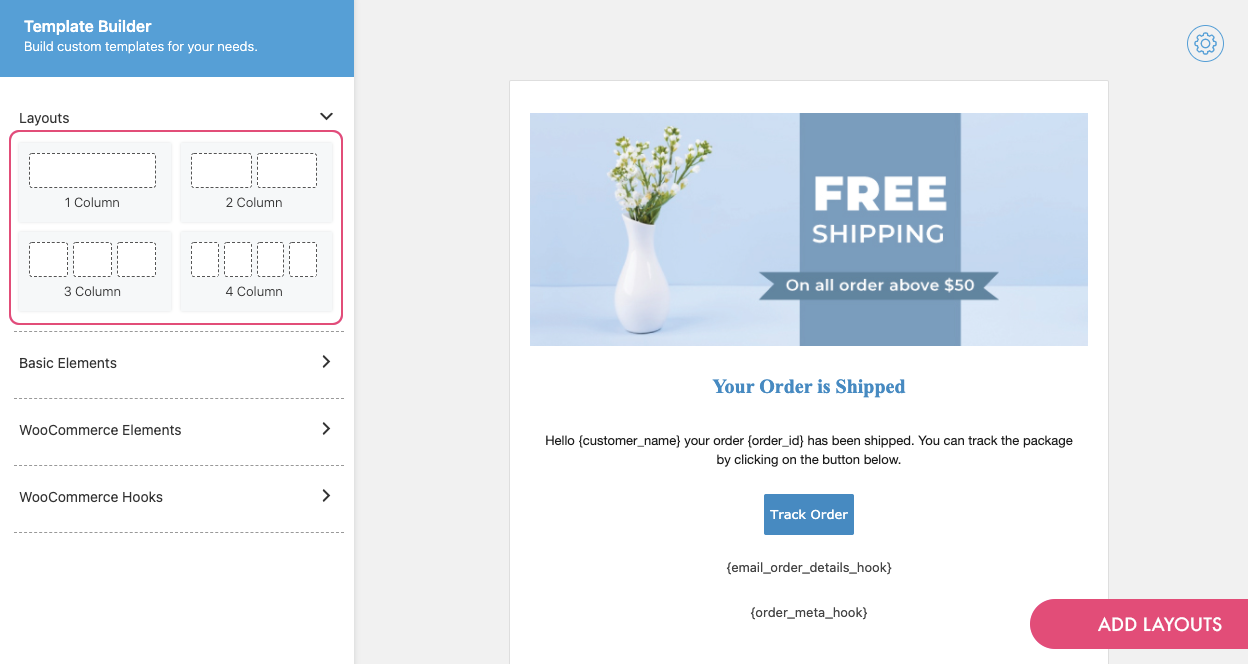 Add Place Holders to Email Templates.