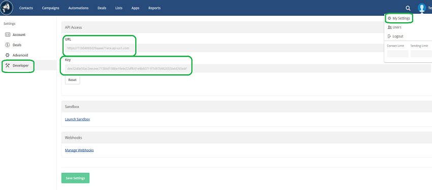 Plugin settings page from 'Integration' tab on 'WooCommerce > Settings' menu