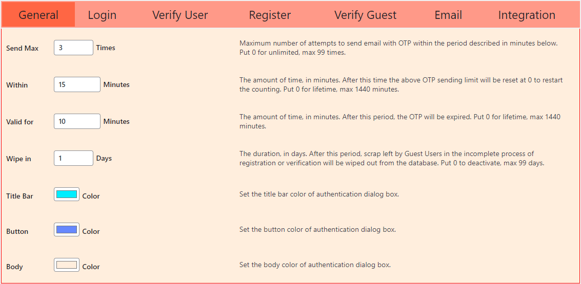 General Settings