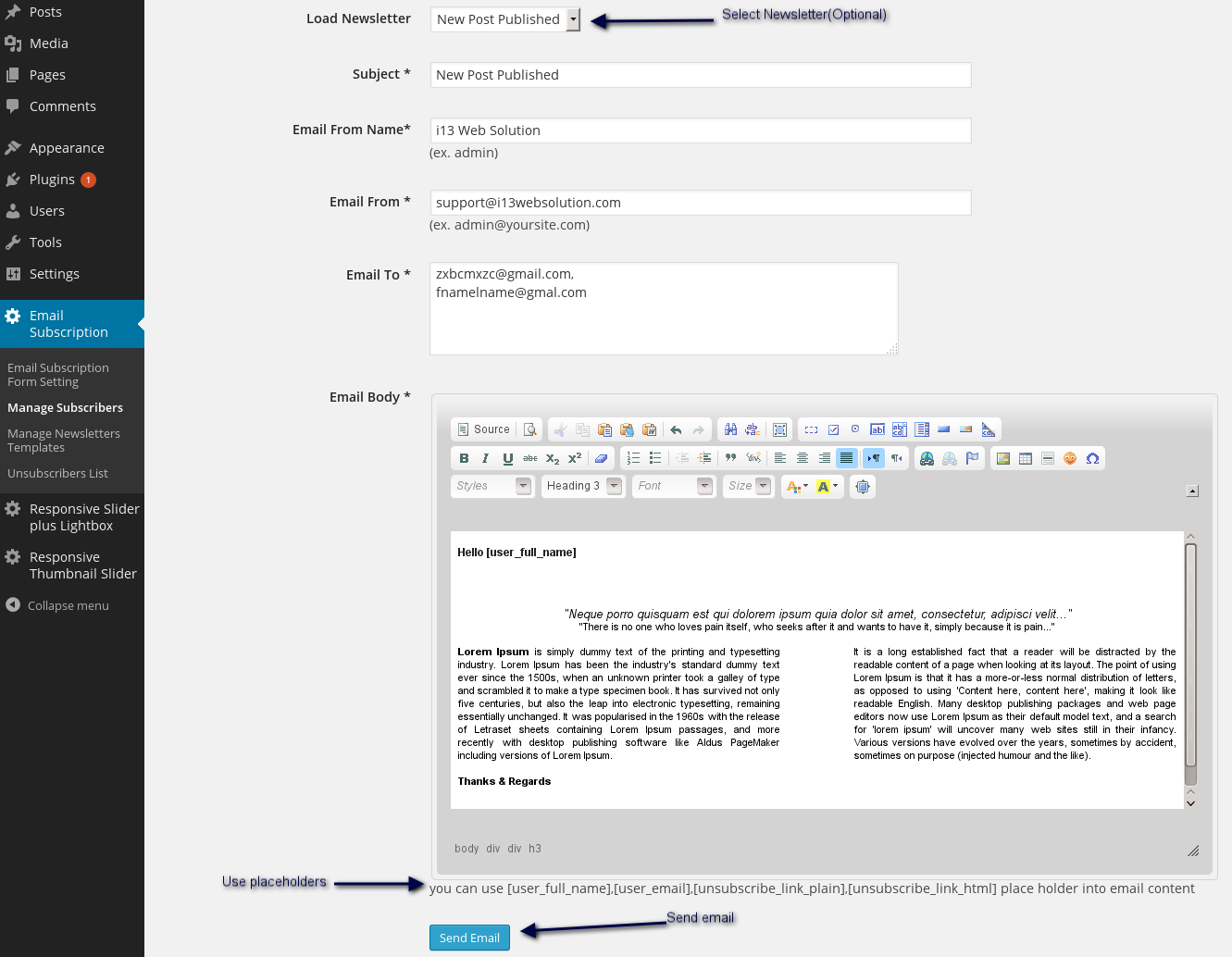 Responsive design view.