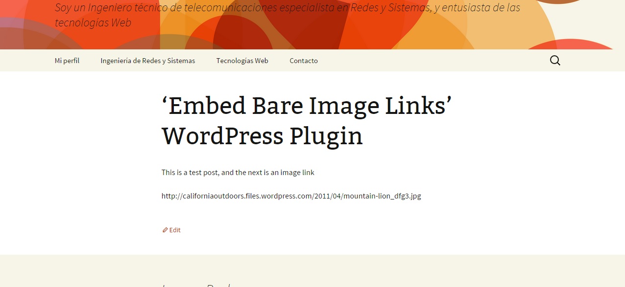 Regular wordpress behaviour when user posts a bare image link