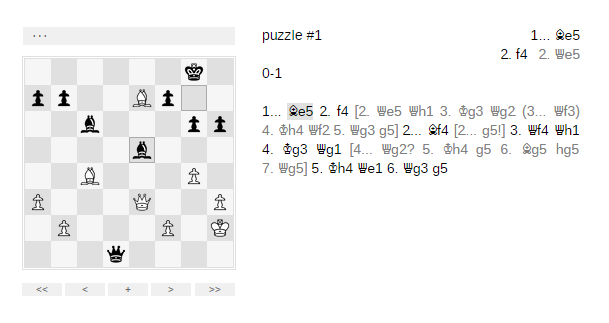 chessboard with chess puzzle
