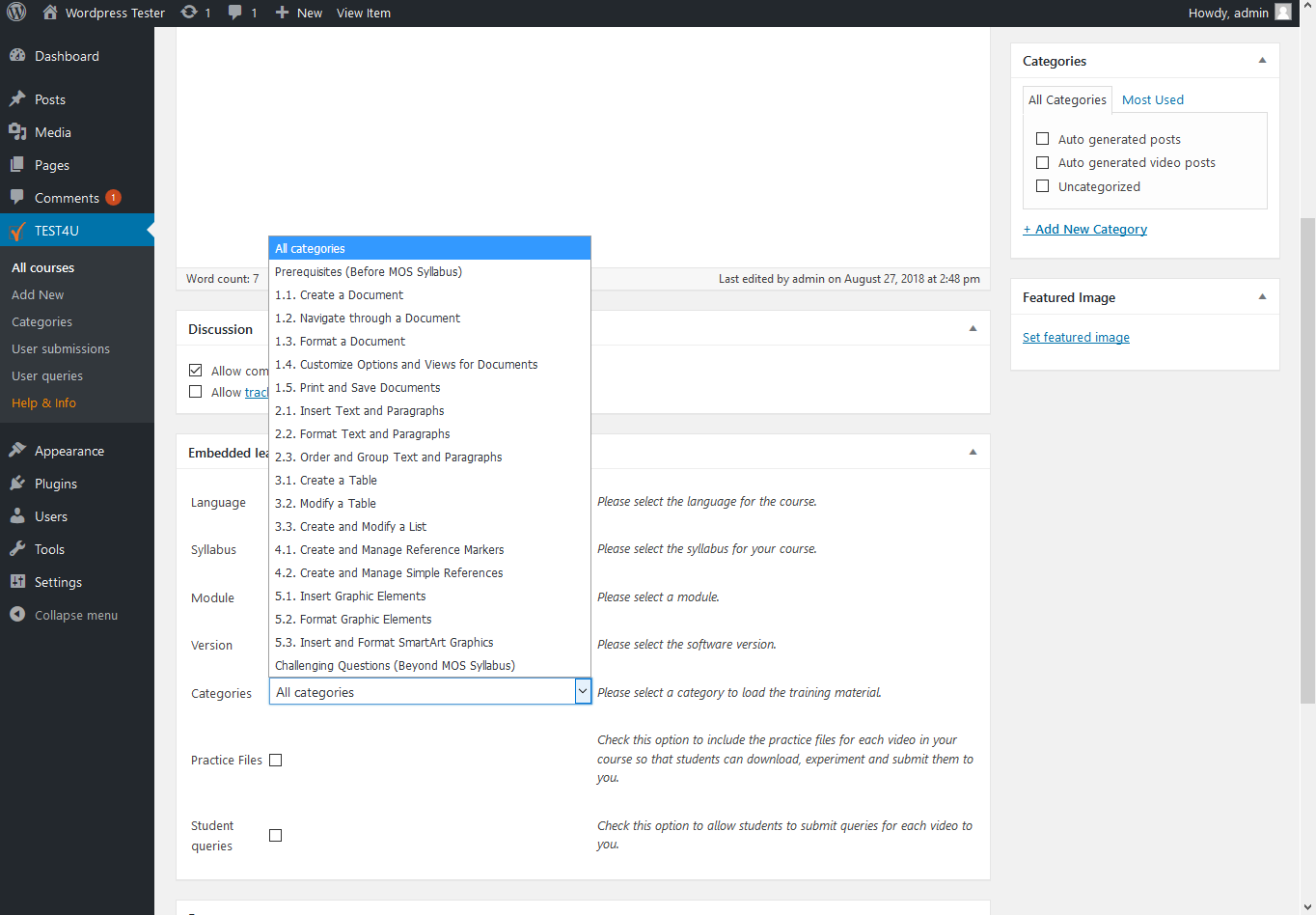 Next, choose the software version for the module (e.g. Office 2016).