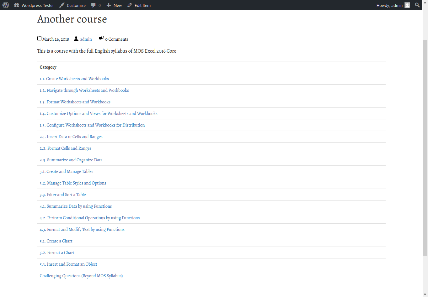 Then a new dropdown box will appear with all available categories. You can include all categories or one of them.