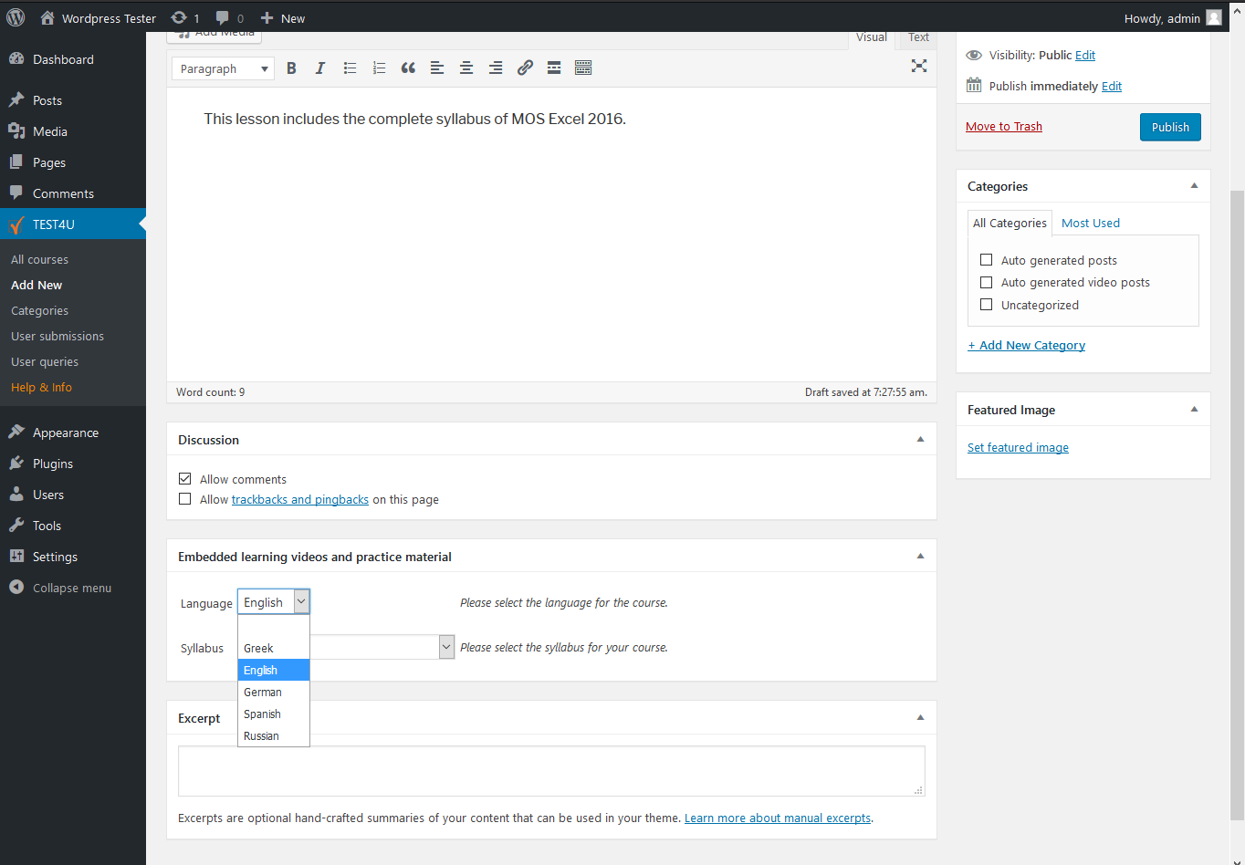 These forms will be shown beneath the video if you enable the Practice Files and Student queries options.