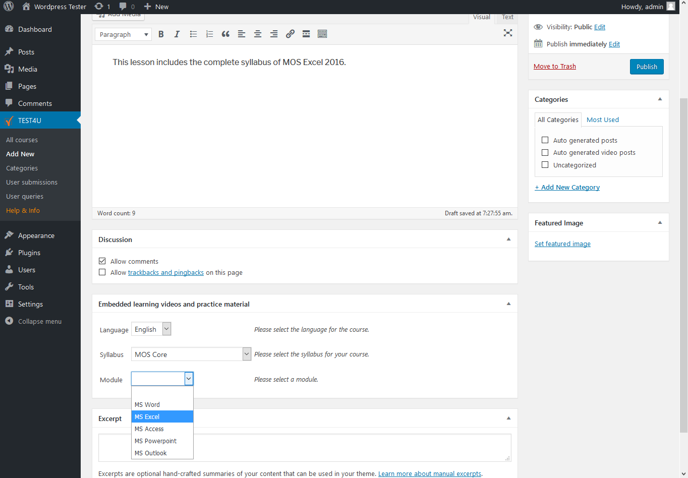 The custom notes will be displayed above the video.