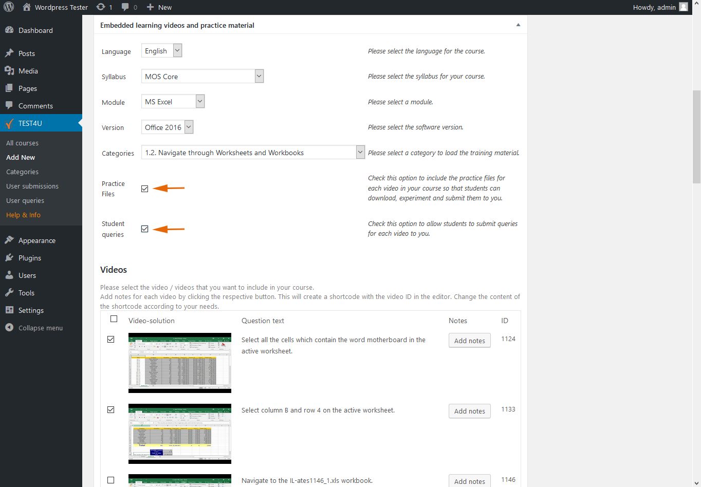 This is how the queries submitted by your students are displayed in your Admin Panel.