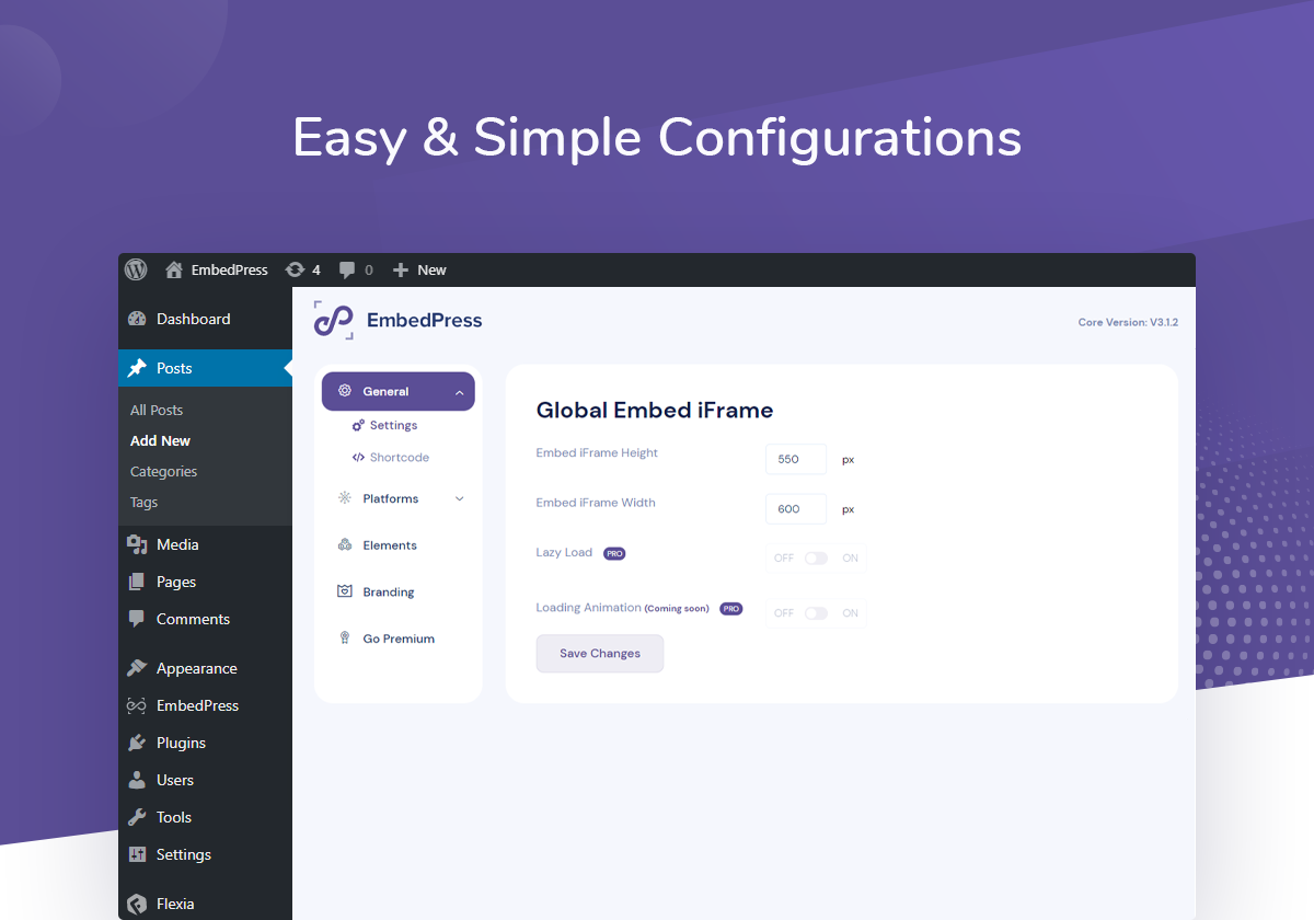 EmbedPress Screenshot - Dashboard