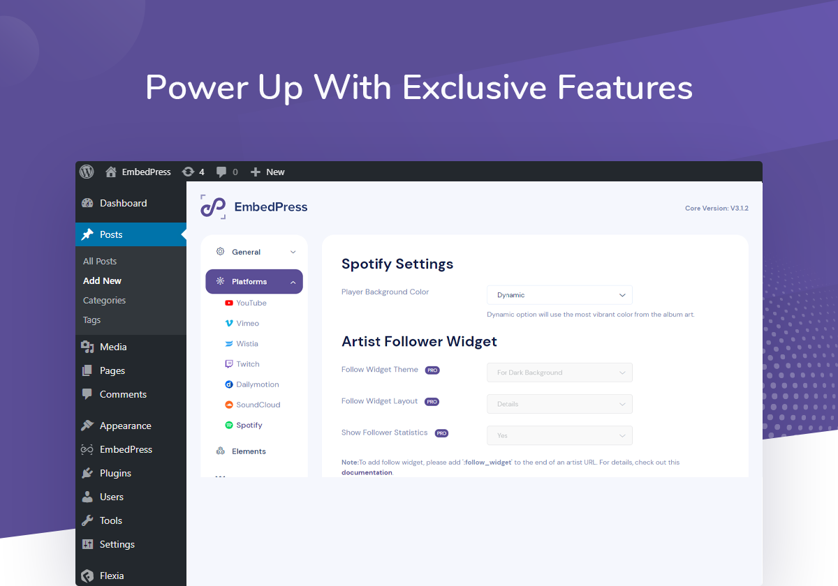 EmbedPress Screenshot - Features (Spotify)