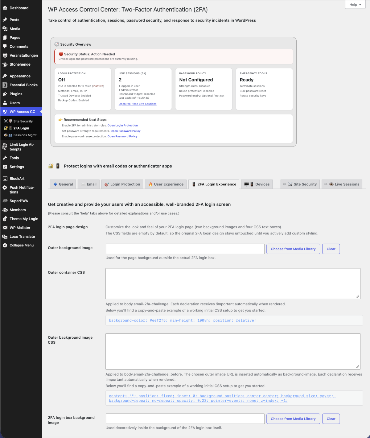 Login Experience Designer – Customize the 2FA login appearance with images and CSS