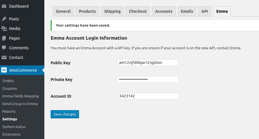 Credential page.