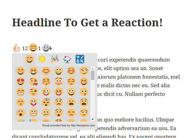 Emoji selector widget