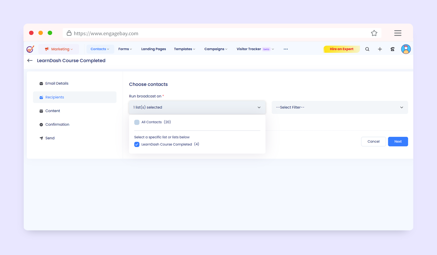 Campaign automation from EngageBay