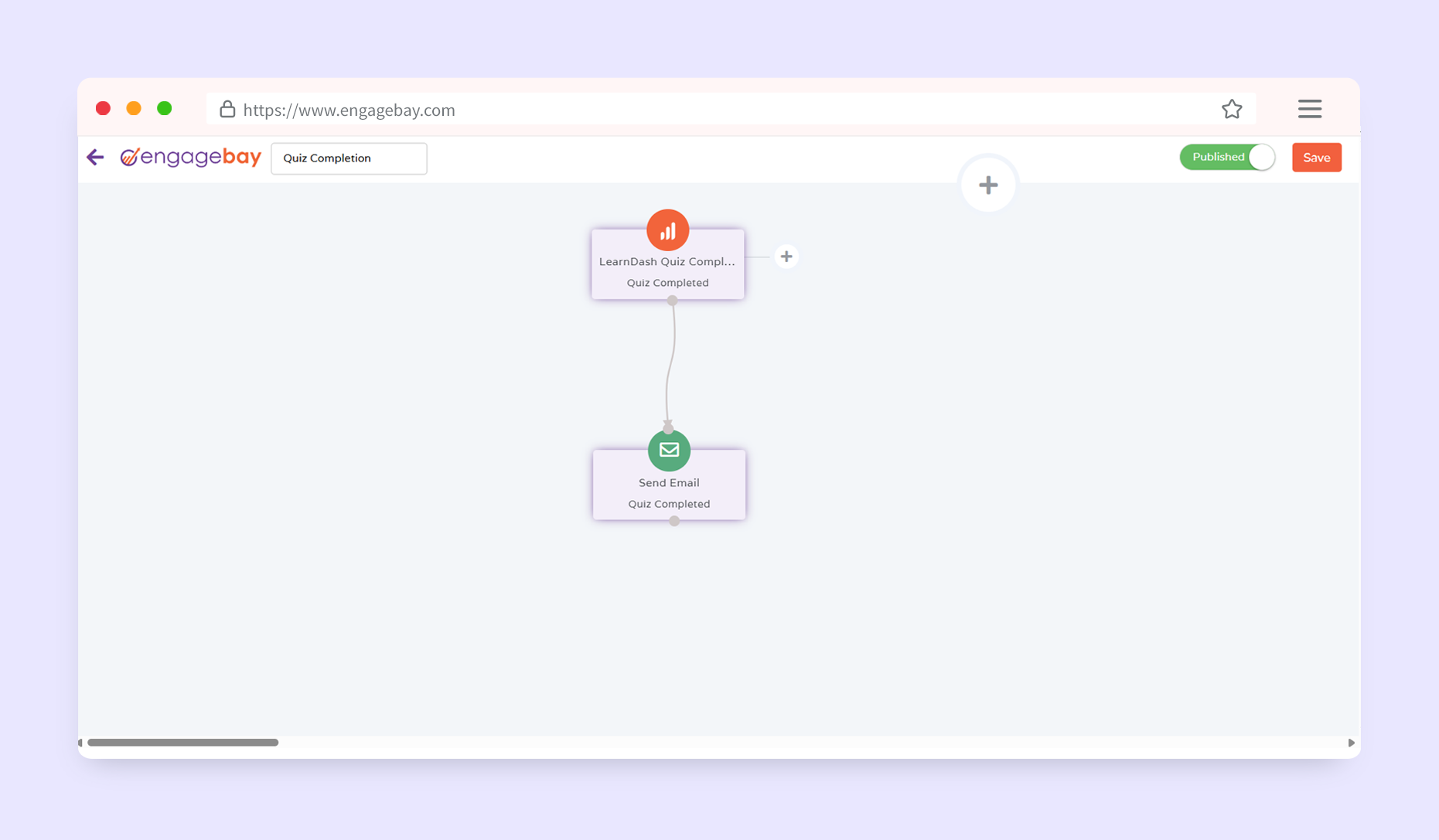 Quiz-completed actions for deeper automation