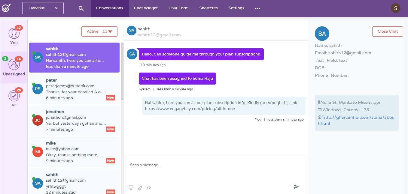 Livechat agent