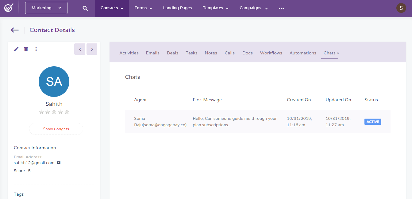 Contact detail