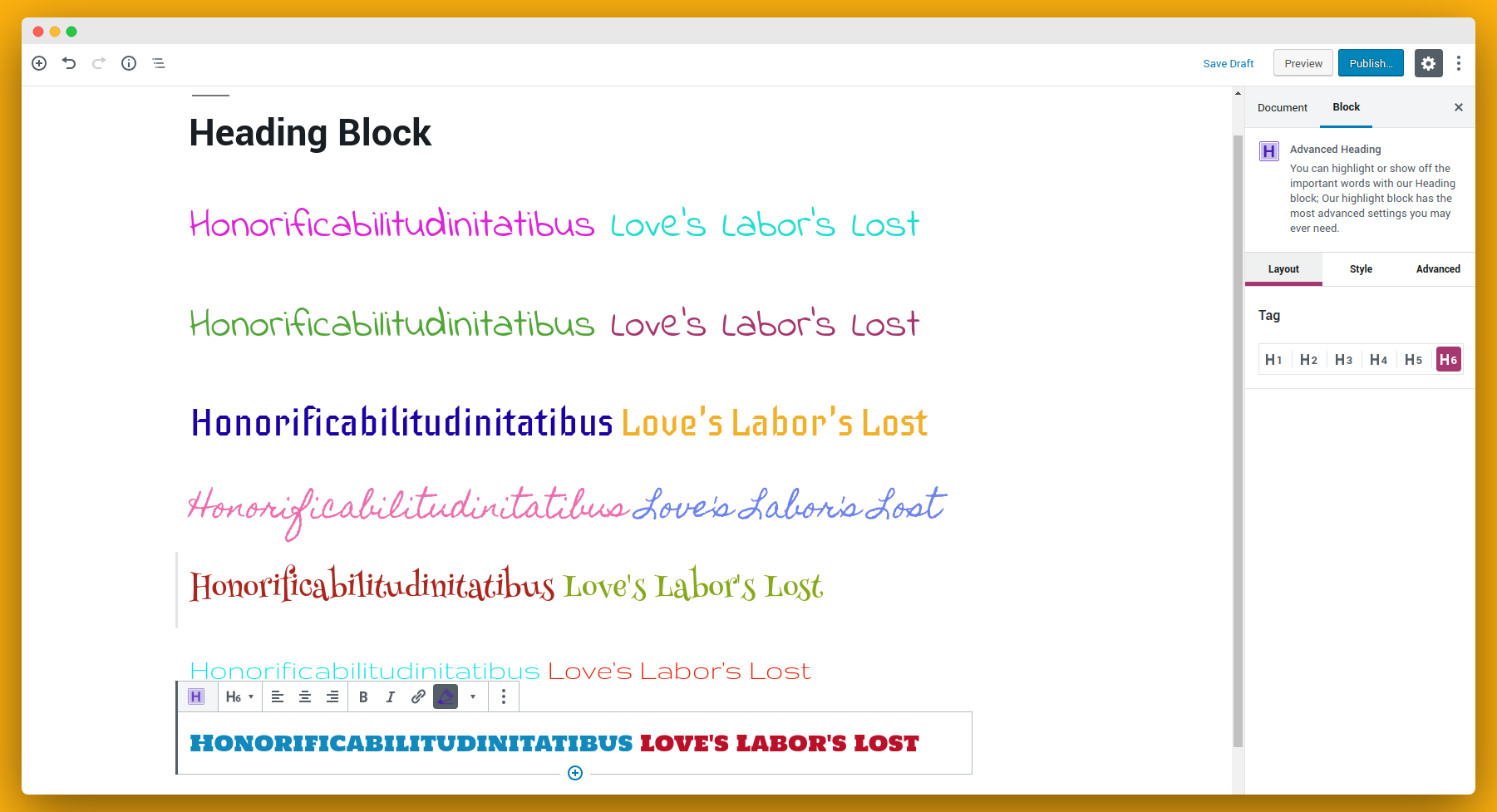 Advanced List Block Examples