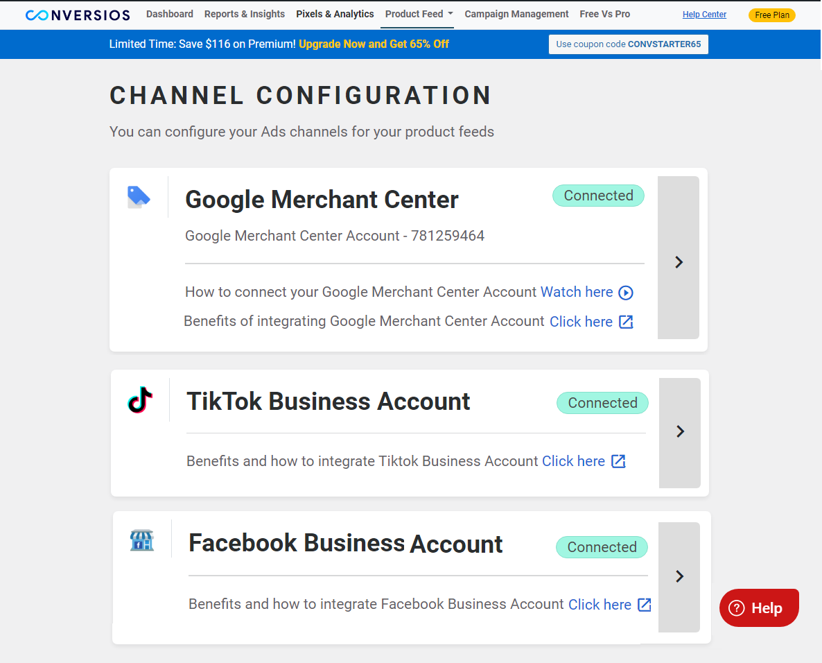 This is the Attribute Mapping screen in Product Feed Manager.