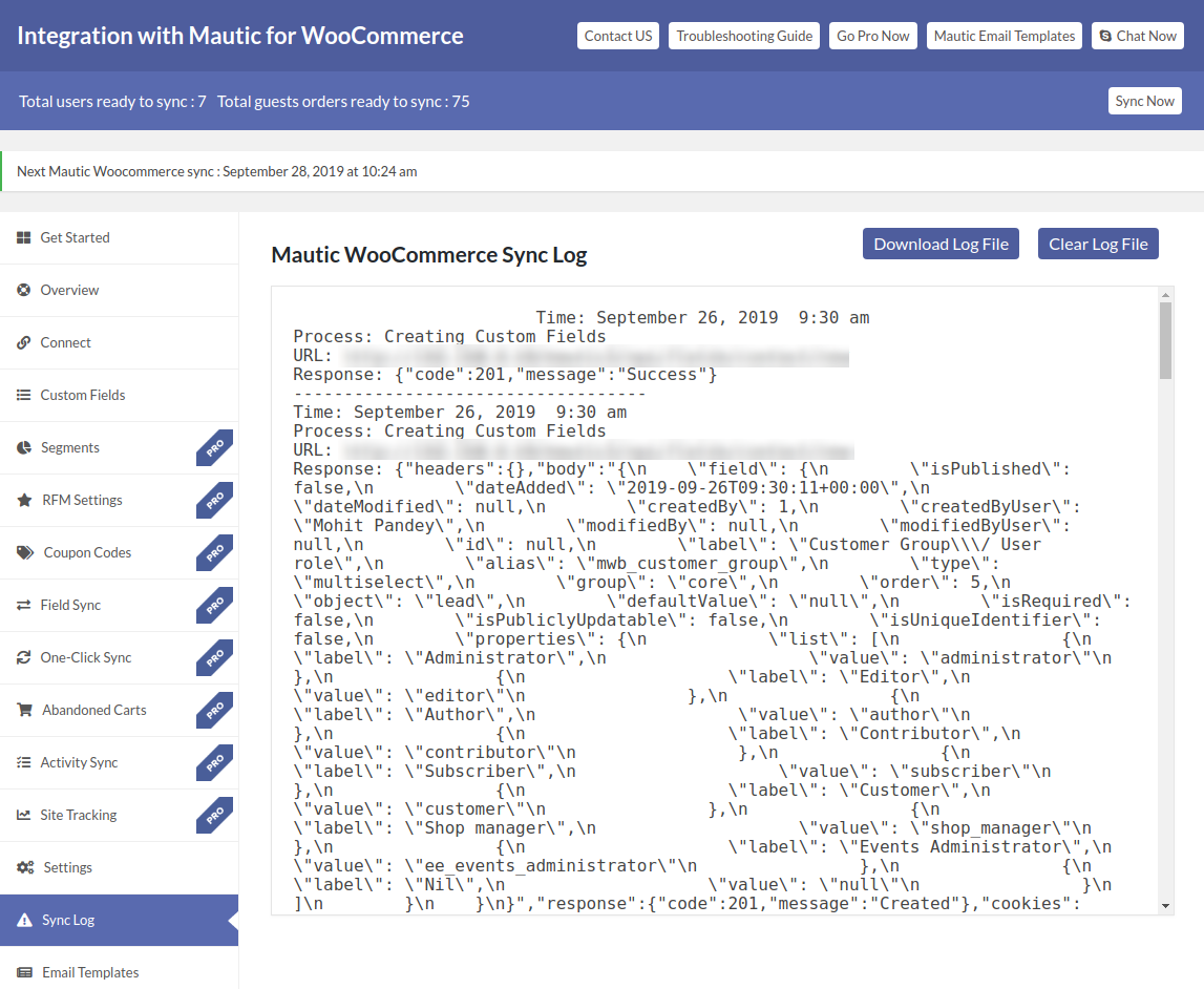 Mautic APP setup guide and Mautic Connection form.