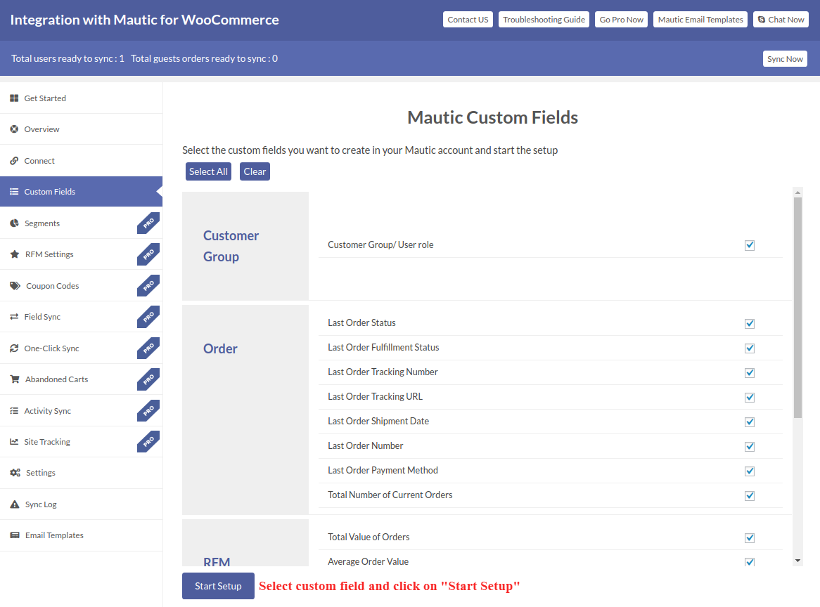 Custom Fields by the extension.